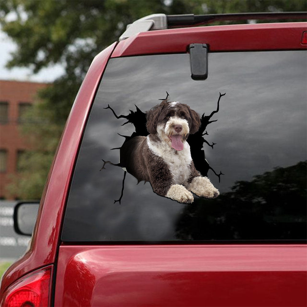 [ld1295-snf-lad]-portuguese-water-crack-car-sticker-dogs-lover