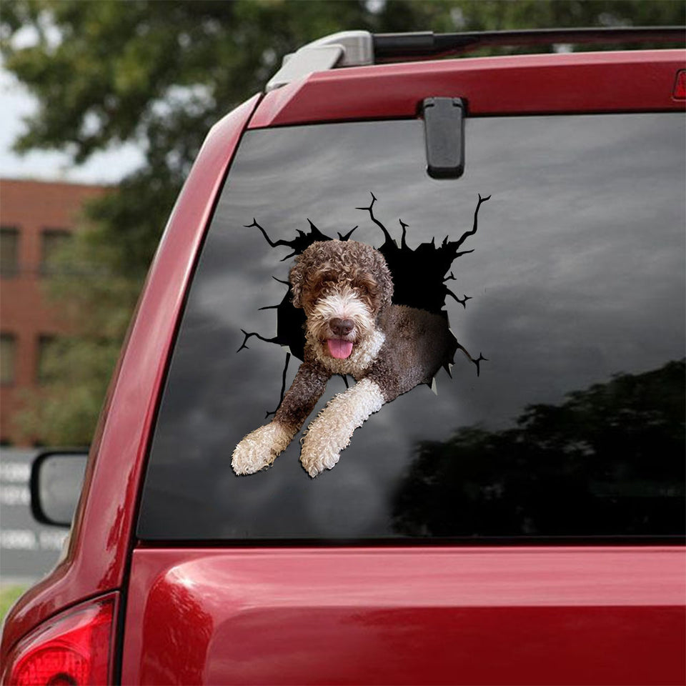 [ld1298-snf-lad]-portuguese-water-crack-car-sticker-dogs-lover
