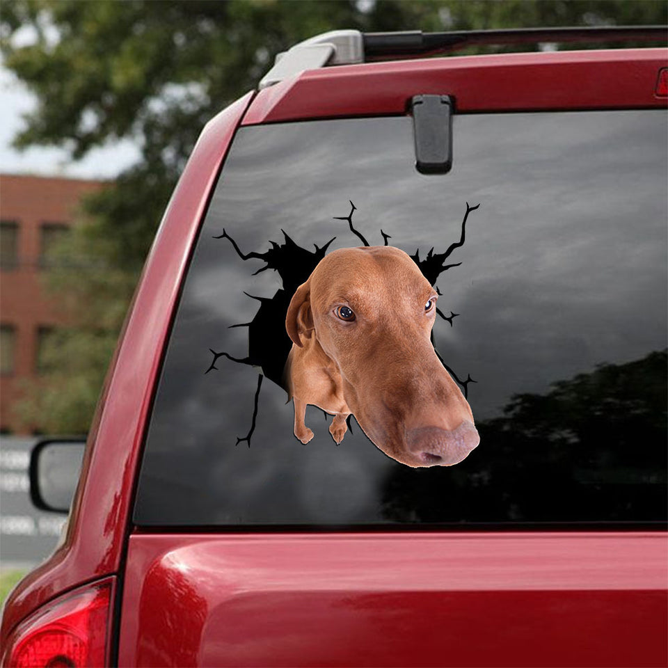 [ld1372-snf-lad]-vizsla-crack-car-sticker-dogs-lover