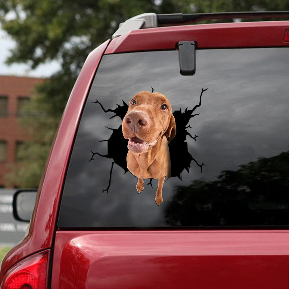 [ld1373-snf-lad]-vizsla-crack-car-sticker-dogs-lover
