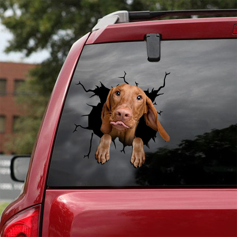 [ld1374-snf-lad]-vizsla-crack-car-sticker-dogs-lover