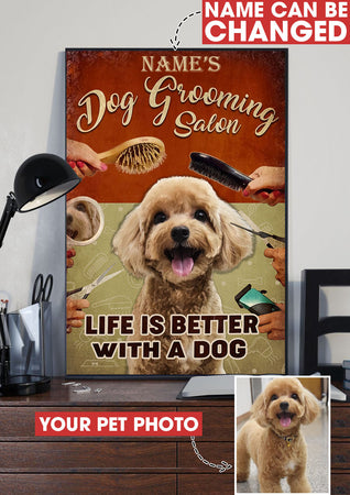 [ld1345-snf-lad]-dog-grooming-customized-poster