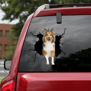 [ld1348-snf-lad]-rough-collie-crack-car-sticker-dogs-lover