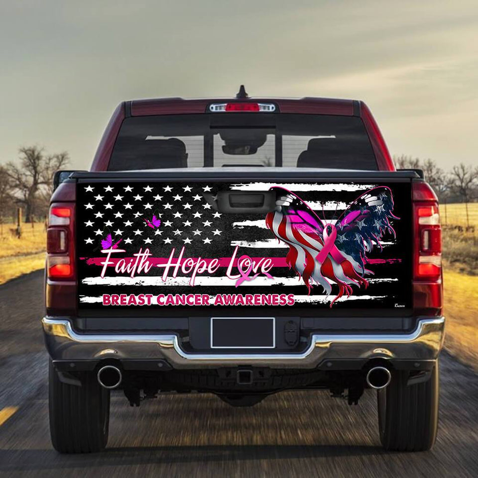 Breat Cancer Awareness truck Tailgate Decal Sticker Wrap Tailgate Wrap Decals For Trucks