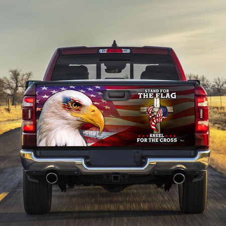 Stand For The Flag Kneel For The Cross truck Tailgate Decal Sticker Wrap Tailgate Wrap Decals For Trucks