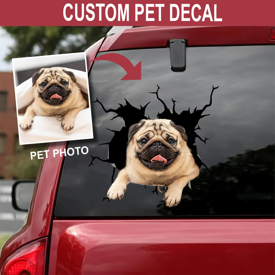 [psl-snf-ptd]-personalized-your-pet-pug-crack-car-sticker-lover