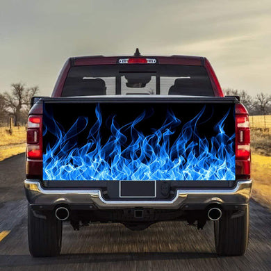 Blue Flame Graphic Art Tailgate Wrap Decal Tailgate Sticker For Trucks