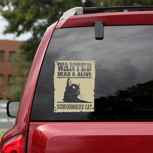 [sk0277-snf-tpa] Wanted dead & alive black cats Car Sticker Lover - Camellia Print