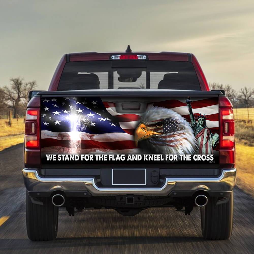 Jesus Christ United We Stand truck Tailgate Decal Sticker Wrap Tailgate Wrap Decals For Trucks