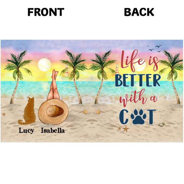 [PQ0238-ds-tnt] Life is better with cats Customized Tumbler Cat lovers