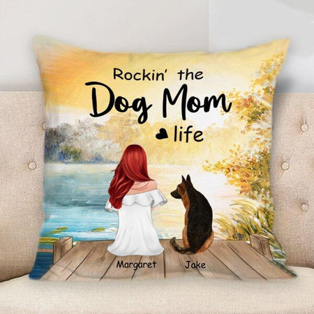 Rocking The Dog's Mom Life Customized Pillow Dog Lovers