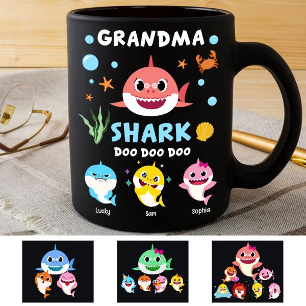 Grandma Shark Doo Doo Personalized Mug Family Lovers