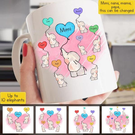 Beloved Elephant Personalized Mug Family Lovers