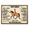 Ride To Live Customized Poster Horse Lovers