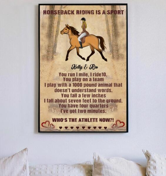 Horse Back Riding Is A Sport Customized Poster Horse Lovers