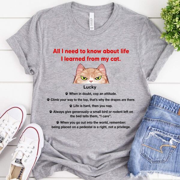 [PQ0359-ds-tnt] I learned from my cat Customized All type shirts Cat Lovers Plus size