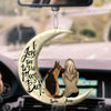 Love You To The Moon And Back Customized Car Ornament Dog Lovers