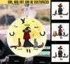 Witch Cat And Drink Customized Car Ornament Halloween Lovers Cat Lovers