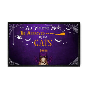 All Visitors Must Be Approved By The Cats Customized Doormat Halloween Lovers Cat Lovers