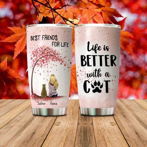 [TH0961-ds-tnt] Best friend for life Customized Tumbler Cat lovers
