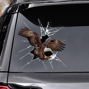 [ld1745-snf-lad]-eagle-crack-car-sticker-bird-lovers