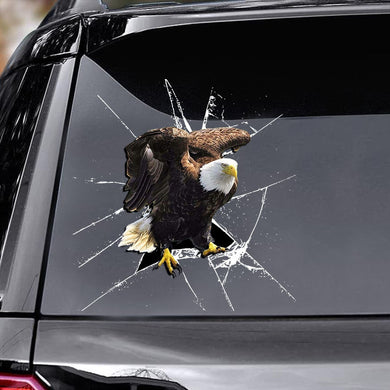 [ld1746-snf-lad]-eagle-crack-car-sticker-bird-lovers
