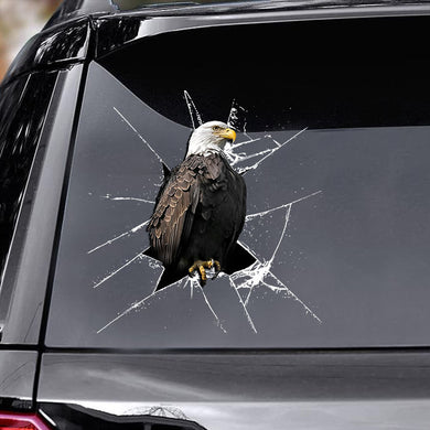 [ld1748-snf-lad]-eagle-crack-car-sticker-bird-lovers
