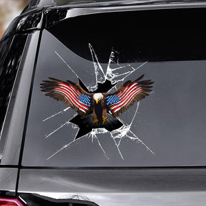 [ld1749-snf-lad]-eagle-crack-car-sticker-bird-lovers