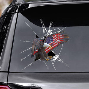 [ld1750-snf-lad]-eagle-crack-car-sticker-bird-lovers