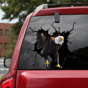 [ld0086-snf-lad]-bald-eagle-crack-car-sticker-eagle-lover