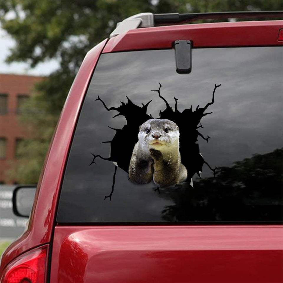 [bv0030-snf-lad]-otter-crack-car-sticker-otter-lover