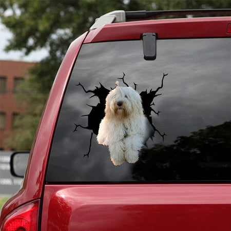[ld1410-snf-lad]-old-english-sheepdog-crack-car-sticker-dogs-lover