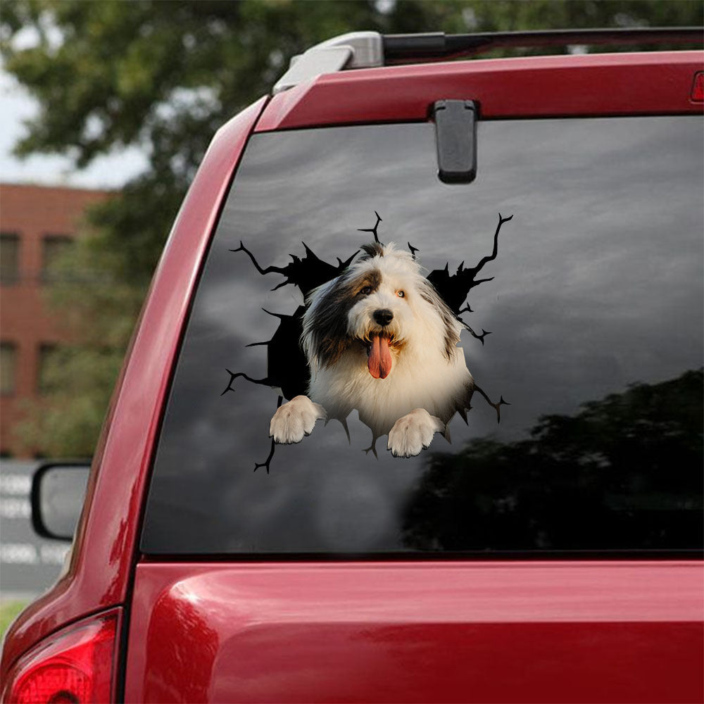 [ld1415-snf-lad]-old-english-sheepdog-crack-car-sticker-dogs-lover