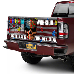 Autism Awareness American Warrior truck Tailgate Decal Sticker Wrap Tailgate Wrap Decals For Trucks