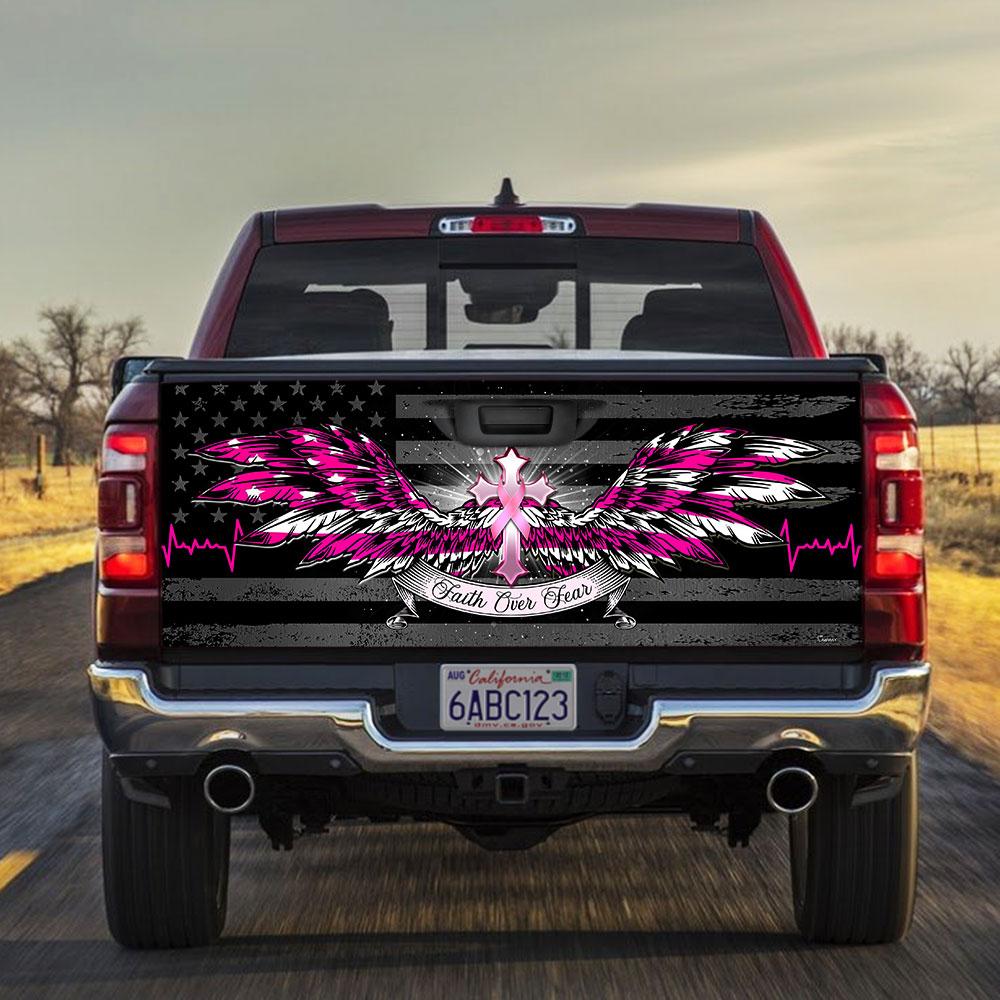 Breat Cancer Awareness truck Tailgate Decal Sticker Wrap Tailgate Wrap Decals For Trucks