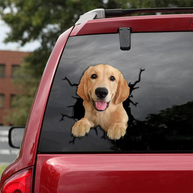 [th0049-snf-tpa]-golden-retriever-crack-car-sticker-dogs-lover
