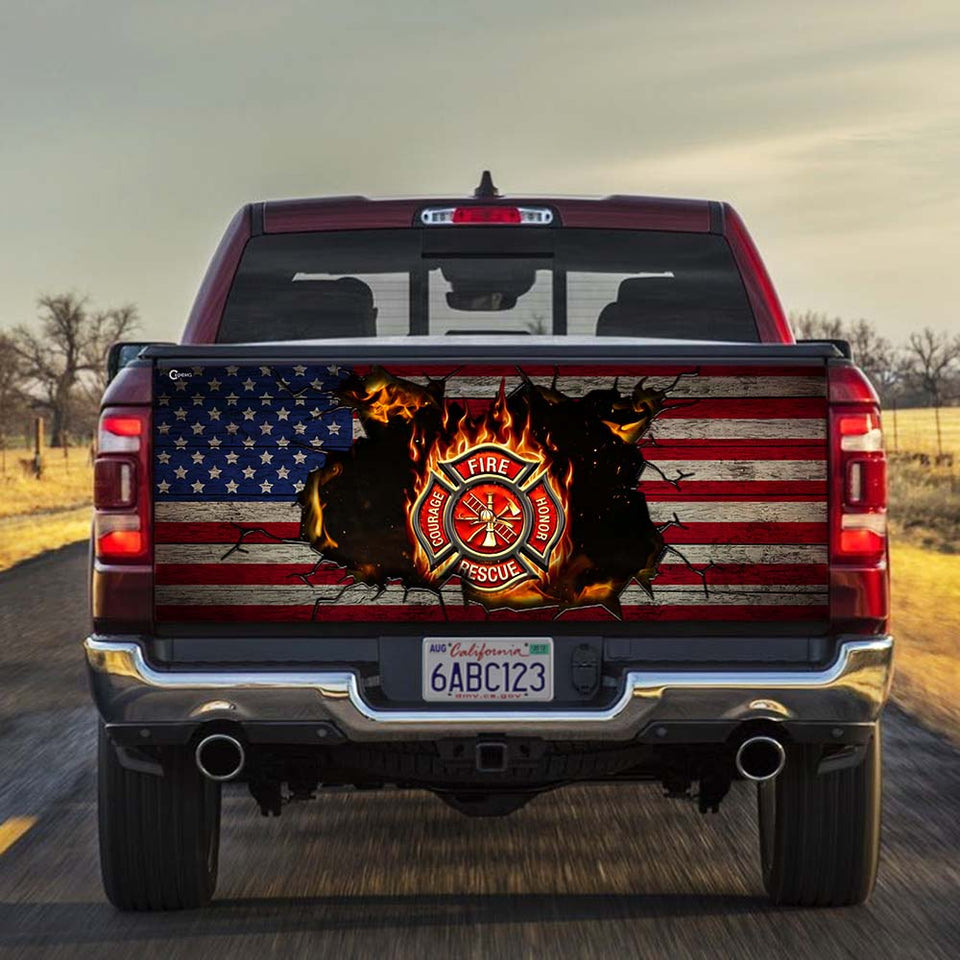 Truck Tailgate Decal Sticker Wrap Fire Brigade Tailgate Wrap Decals For Trucks