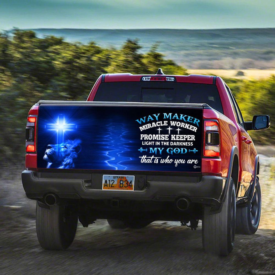 Way Maker Miracle Worker Jesus Chrico truck Tailgate Decal Sticker Wrap Tailgate Wrap Decals For Trucks