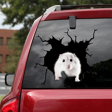 [ld0108-snf-lad]-hamster-crack-car-sticker-animals-lover