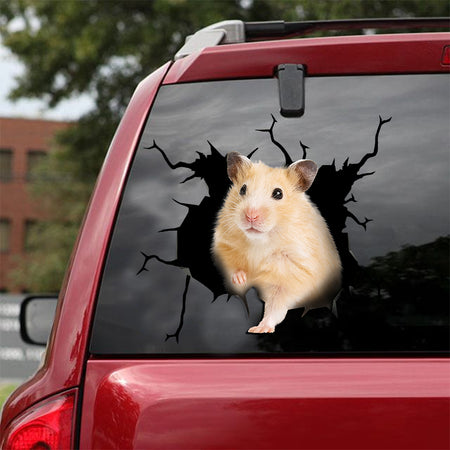 [ld0112-snf-lad]-hamster-crack-car-sticker-animals-lover