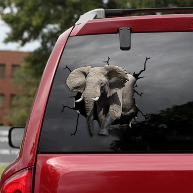 [bv0048-snf-tpa]-elephant-crack-car-sticker-animals-lover