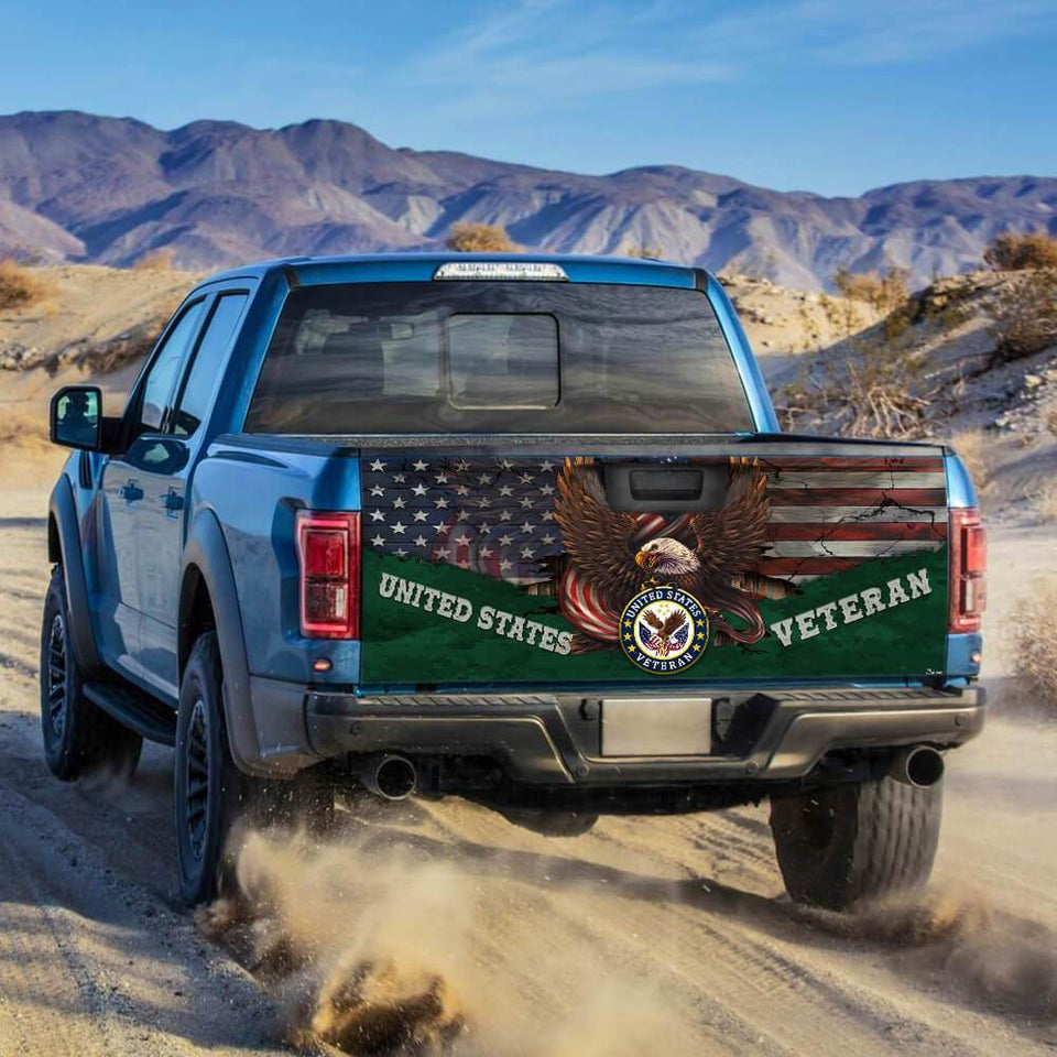 United States Veterans truck Tailgate Decal Sticker Wrap Tailgate Wrap Decals For Trucks