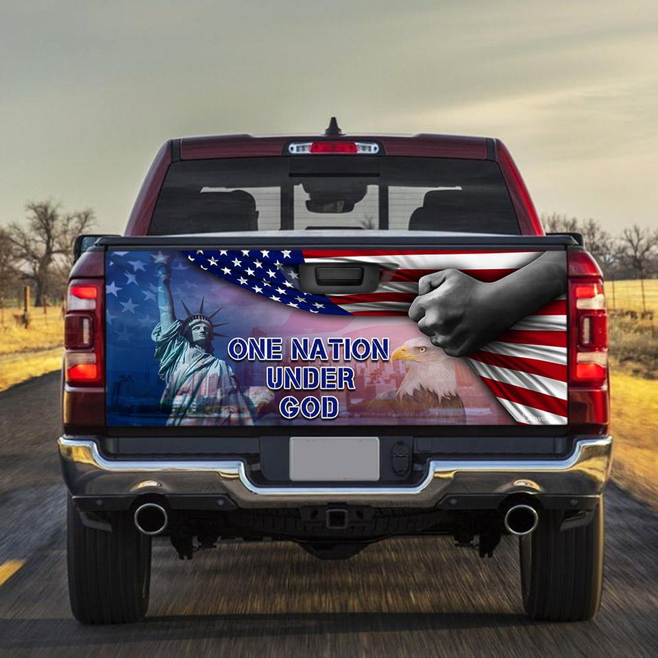 American Truck Tailgate Decal Sticker Wrap One Nation Under God Tailgate Wrap Decals For Trucks