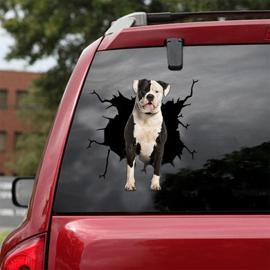 [ld0963-snf-lad]-american-bulldog-crack-car-sticker-dogs-lover