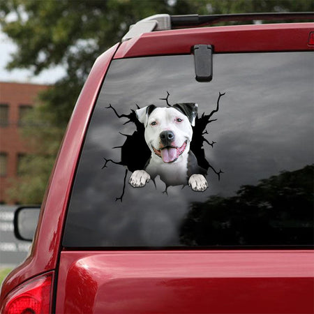 [ld0965-snf-lad]-american-bulldog-crack-car-sticker-dogs-lover
