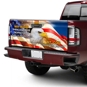 God Jesus Cross Eagle American truck Tailgate Decal Sticker Wrap Tailgate Wrap Decals For Trucks