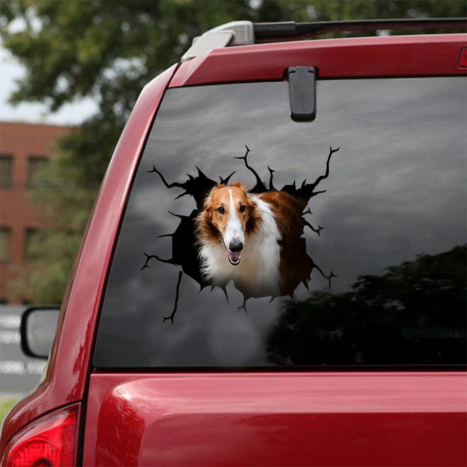 [ld1431-snf-lad]-borzois-crack-car-sticker-dogs-lover