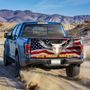 God Bless America Eagle Patriotic truck Tailgate Decal Sticker Wrap Tailgate Wrap Decals For Trucks