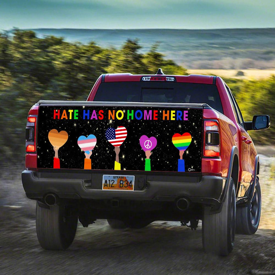 Lgbt Hate Has No Home Here truck Tailgate Decal Sticker Wrap Hate Has No Home Here Tailgate Wrap Decals For Trucks