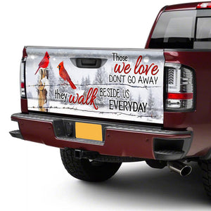 Those We Love Don't Go Away Red Cardinal Christmas truck Tailgate Decal Sticker Wrap Tailgate Wrap Decals For Trucks